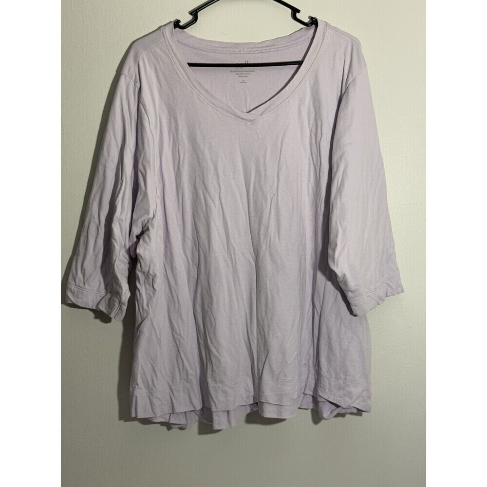 j. jill Light Purple Featherweight Sweatshirt Pima Cotton Double Layer Womens 3X